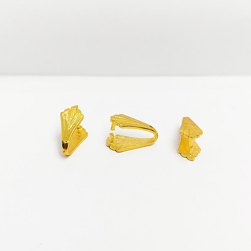 Fluted bell-shaped pendant bail in 18K Gold Overlay Over Copper, handcrafted in India.