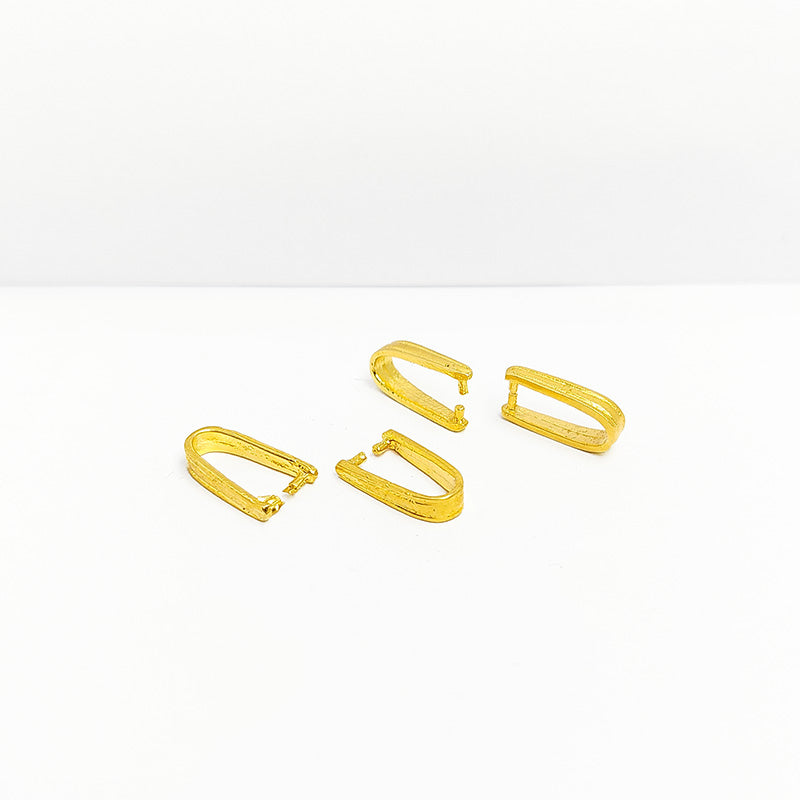 Minimal straight pendant bail in 18K Gold Overlay Over Copper, handcrafted in India.