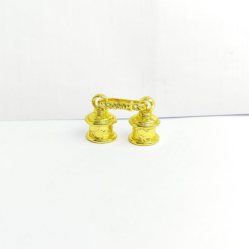 Decorative jewelry end cap with loop in 18K Gold Overlay Over Copper, handcrafted in India.
