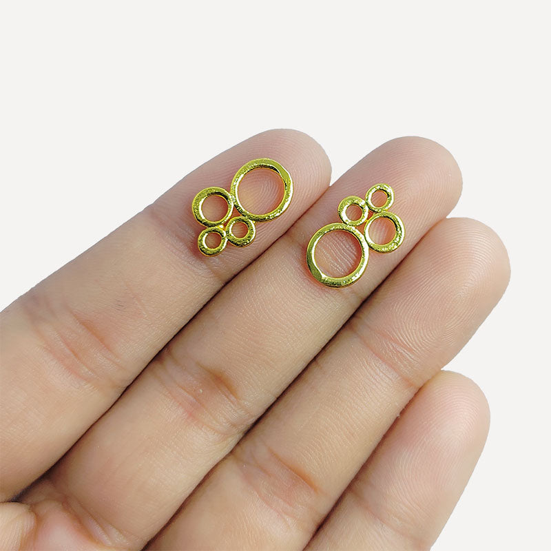 Multi loop connector charm in 18K Gold Overlay Over Copper, handcrafted in India.