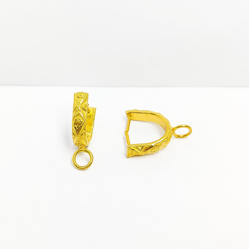 Luxury handcrafted pendant bail in 18K Gold Overlay Over Copper, jewelry finding from India
