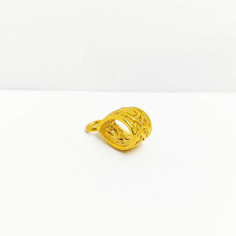 Traditional engraved pendant bail with bottom loop made in 18K Gold Overlay Over Copper handcrafted in India