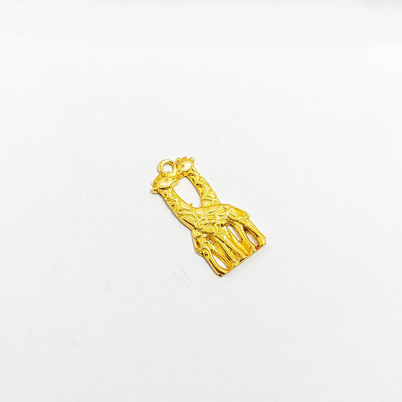 18K Gold Overlay Over Copper Abstract Gold Charm Handcrafted In India For Jewelry Designs