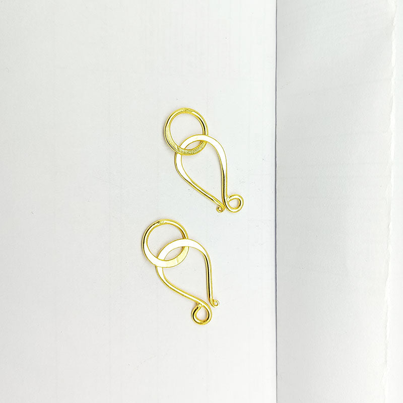 S hook jewelry clasp crafted with 18K Gold Overlay Over Copper, handcrafted jewelry finding from India.