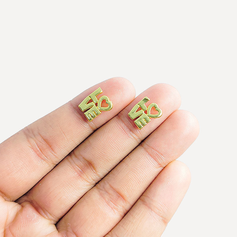 LOVE heart letter jewelry charm crafted with 18K Gold Overlay Over Copper, handcrafted romantic charm from India.