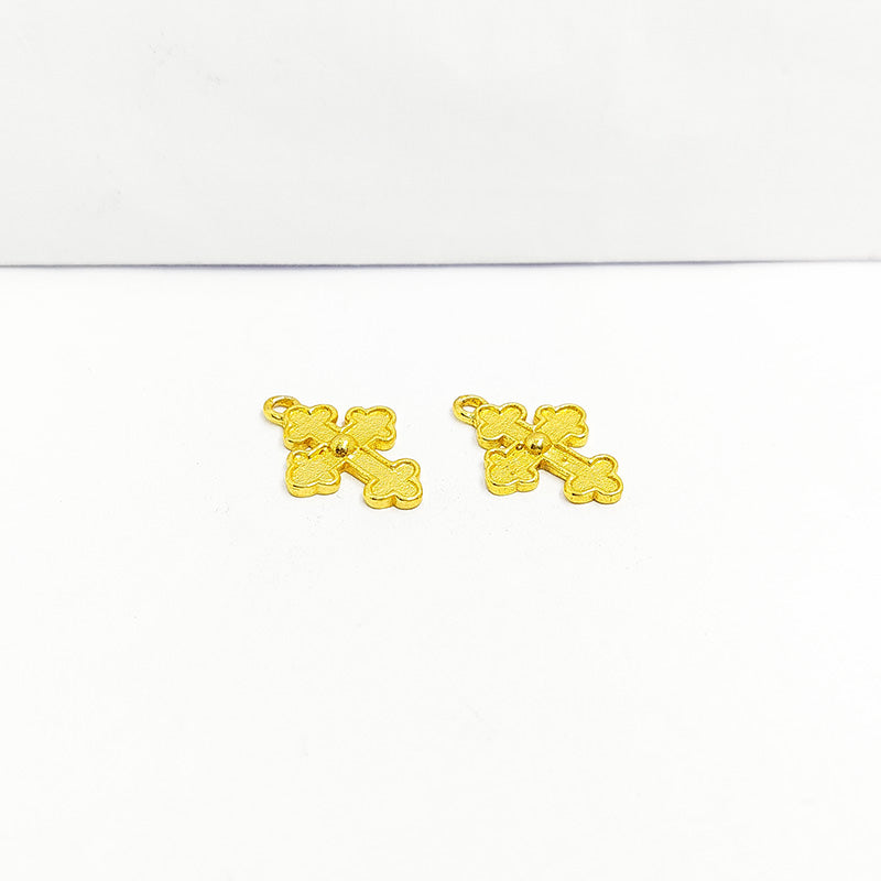 18K Gold Overlay Over Copper faith cross charm jewelry handcrafted in India