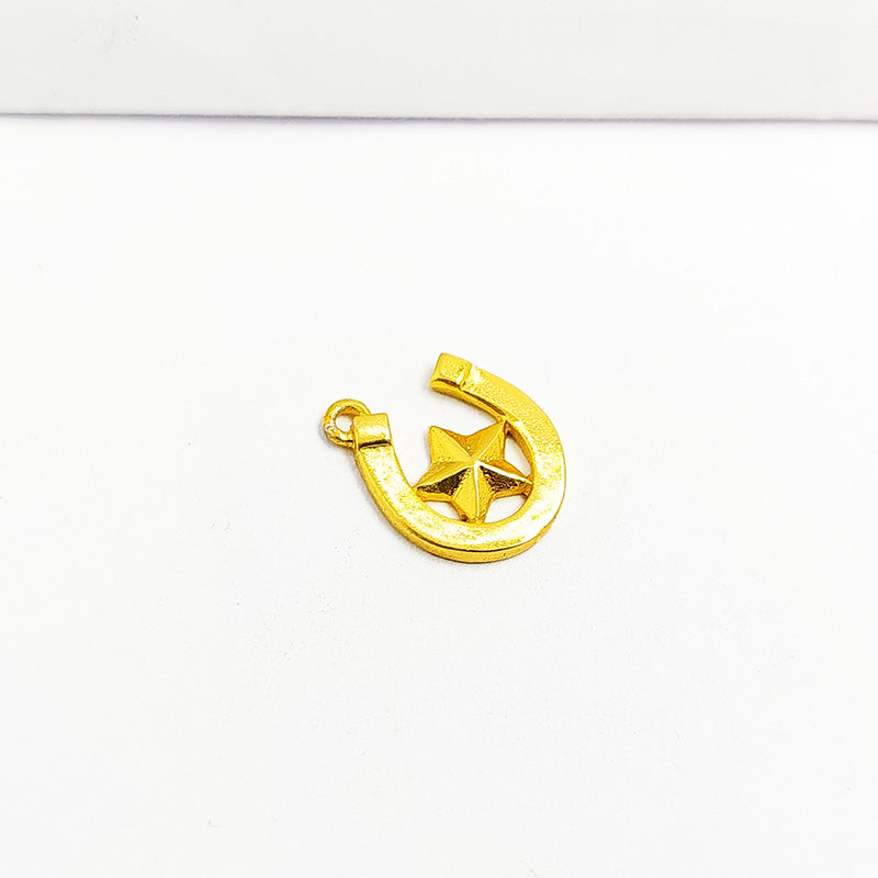 18K gold overlay horseshoe star pendant handcrafted in India for everyday wear