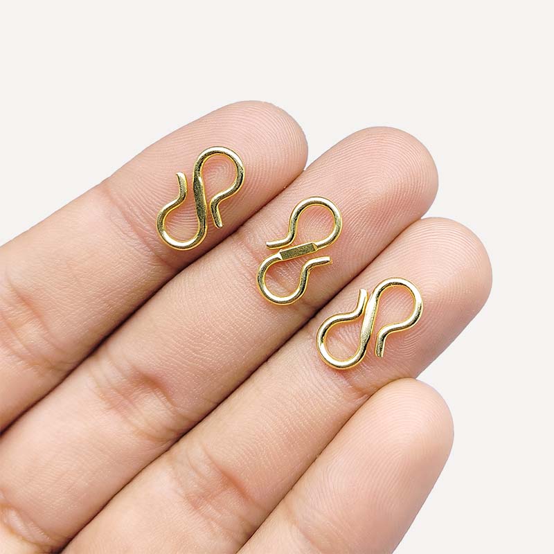 Handcrafted S hook connector in 18K Gold Overlay Over Copper from India for simple and modern jewelry designs.