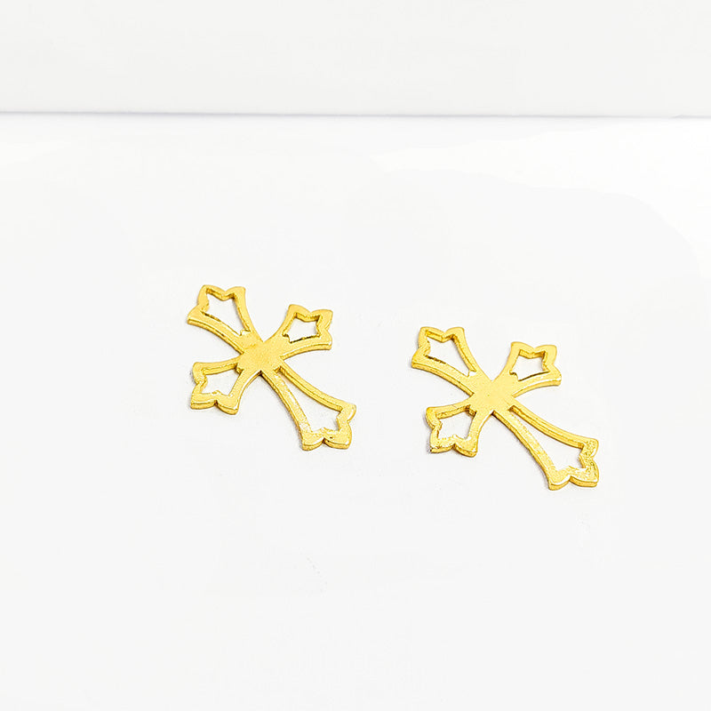 Handcrafted cross pendant bail in 18K Gold Overlay Over Copper from India for elegant and symbolic jewelry designs.