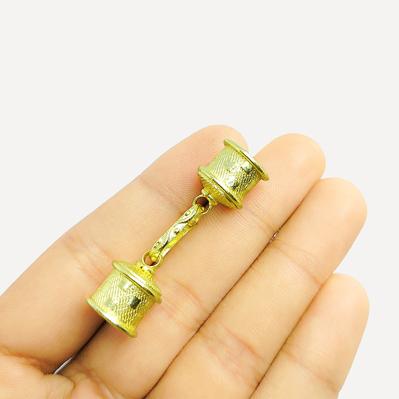 Barrel screw clasp in 18K Gold Overlay Over Copper handcrafted in India with textured gold finish for retail jewelry making