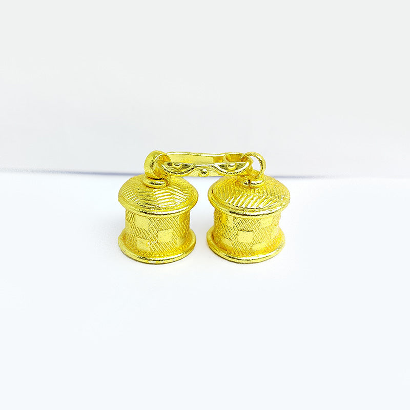 Barrel screw clasp in 18K Gold Overlay Over Copper handcrafted in India with textured gold finish for retail jewelry making