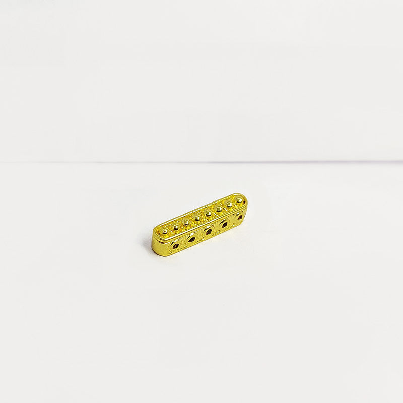 18K Gold Overlay Over Copper multi strand beaded design spacer bar with multiple holes, handcrafted in India jewelry making component