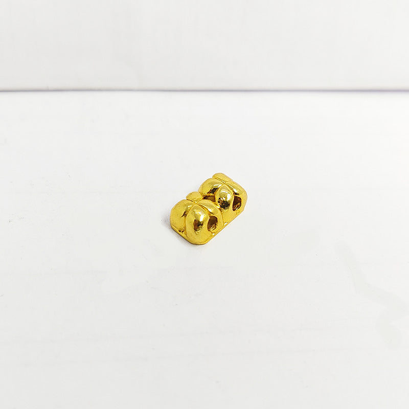 18K Gold Overlay Over Copper beaded dome design spacer bar with 2 hole, handcrafted in India jewelry making component