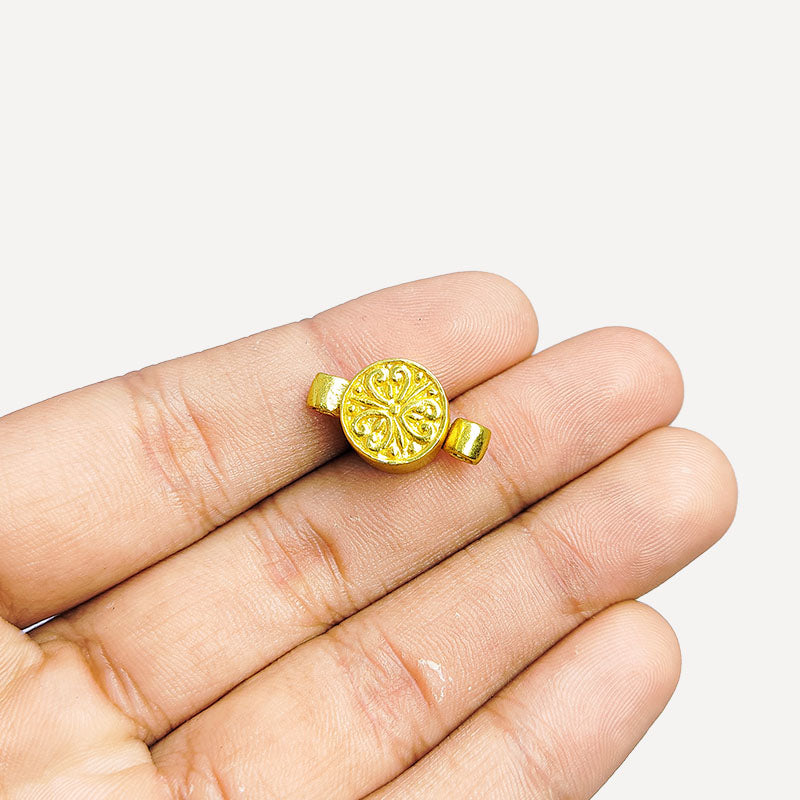 CG-505 18K Gold Overlay Round Shape Designer Magnetic Clasps Beads Bali Designs Inc 