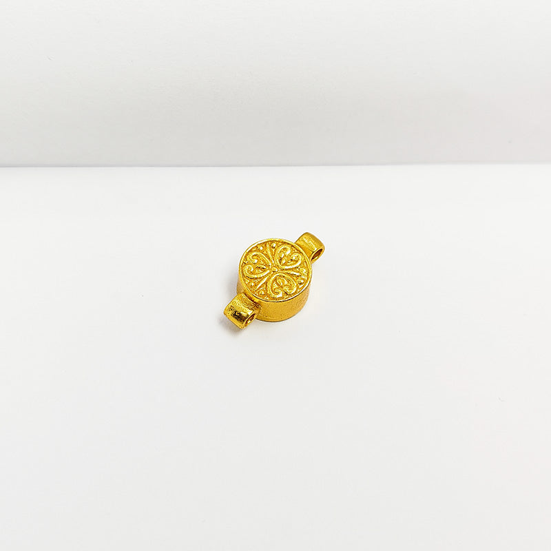 CG-505 18K Gold Overlay Round Shape Designer Magnetic Clasps Beads Bali Designs Inc 