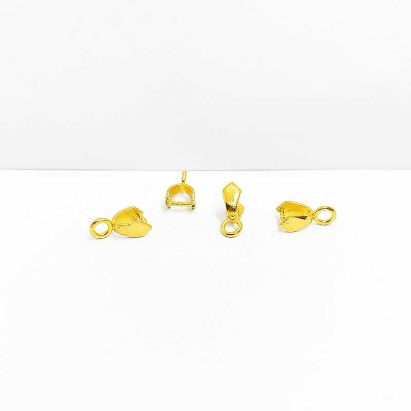 18K Gold Overlay Over Copper elegant pendant bail handcrafted in India for handmade jewelry