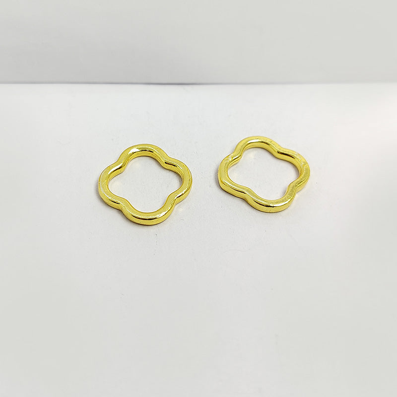 18K Gold Overlay Over Copper elegant open frame charm handcrafted in India for handmade jewelry