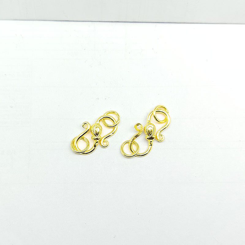 18K Gold Overlay Over Copper elegant S hook connector handcrafted in India for jewelry making