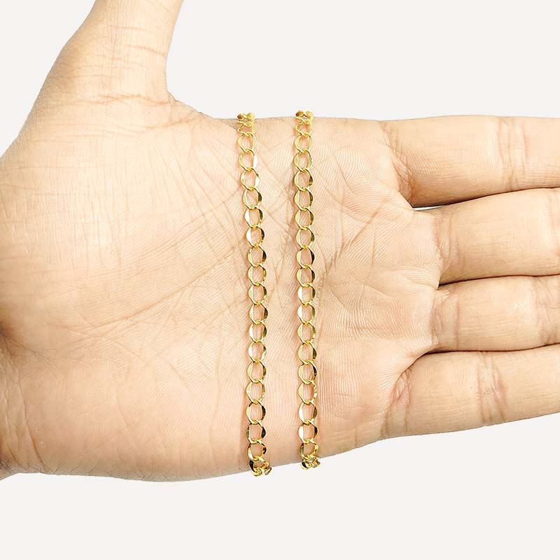 Elegant 18K Gold Overlay Over Copper beading and extender chain handcrafted in India for custom jewelry adjustments