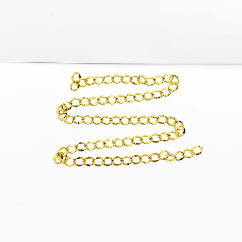 Elegant 18K Gold Overlay Over Copper beading and extender chain handcrafted in India for custom jewelry adjustments