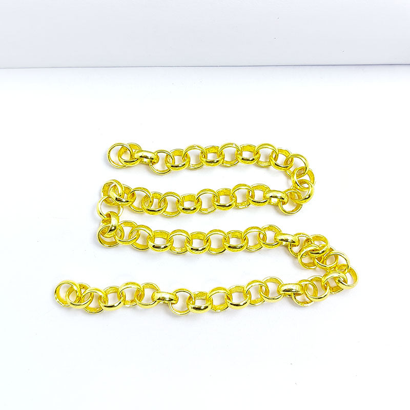 Elegant 18K Gold Overlay Over Copper beading and extender chain handcrafted in India for custom jewelry adjustments and styling