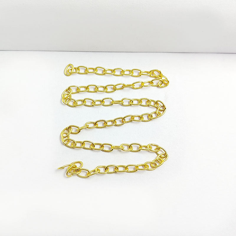 Elegant 18K Gold Overlay Over Copper beading and extender chain handcrafted in India for custom jewelry adjustments and styling