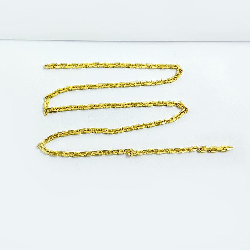 Elegant 18K Gold Overlay Over Copper compact oval link chain handcrafted in India for custom jewelry styling