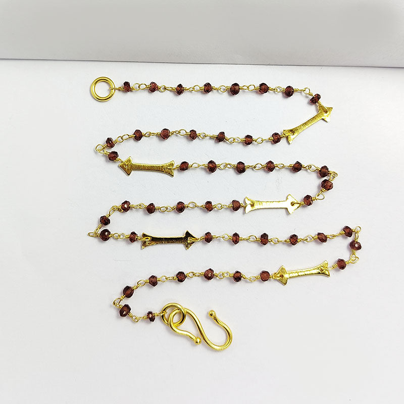18K Gold Overlay Necklace With Garnet Beads Bali Designs Inc 