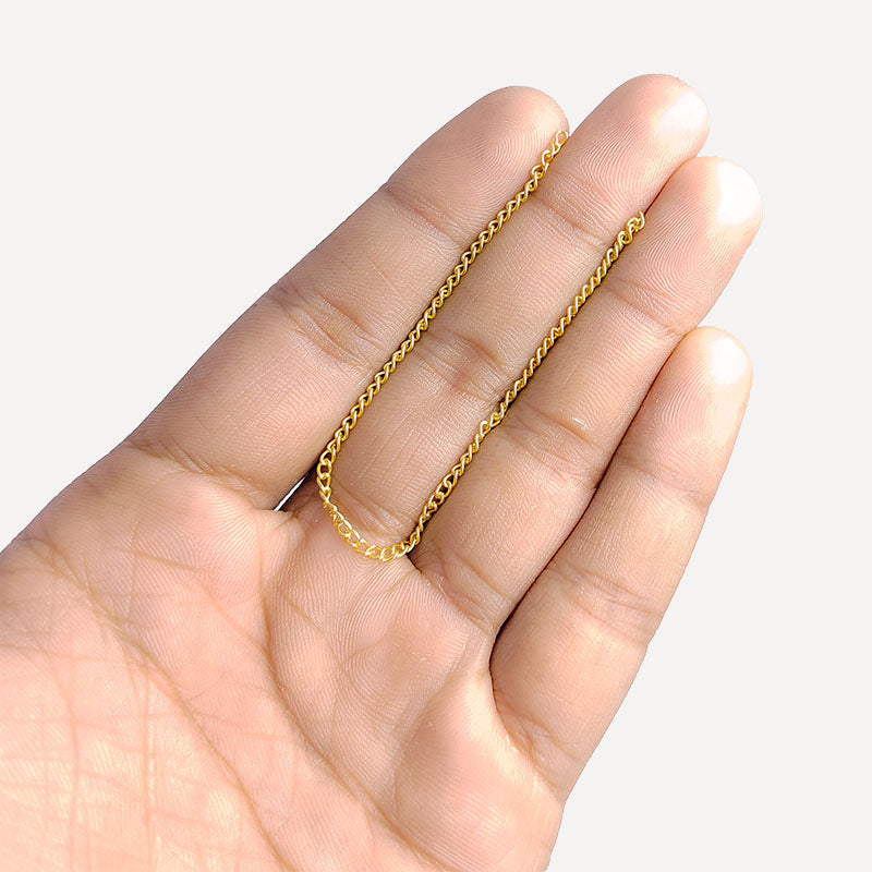 Elegant 18K Gold Overlay Over Copper beading and extender chain with polished oval links designed for refined handmade jewelry creations