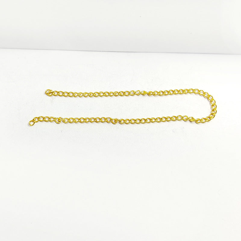 Elegant 18K Gold Overlay Over Copper beading and extender chain with polished oval links designed for refined handmade jewelry creations
