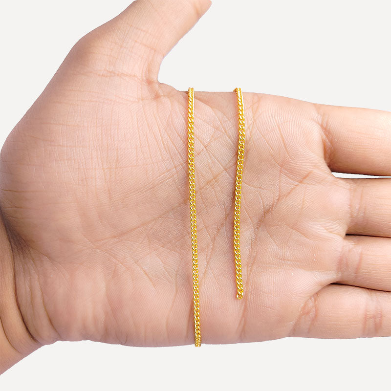 Elegant 18K Gold Overlay Over Copper beading and extender chain with smooth polished oval links designed for refined handmade jewelry designs