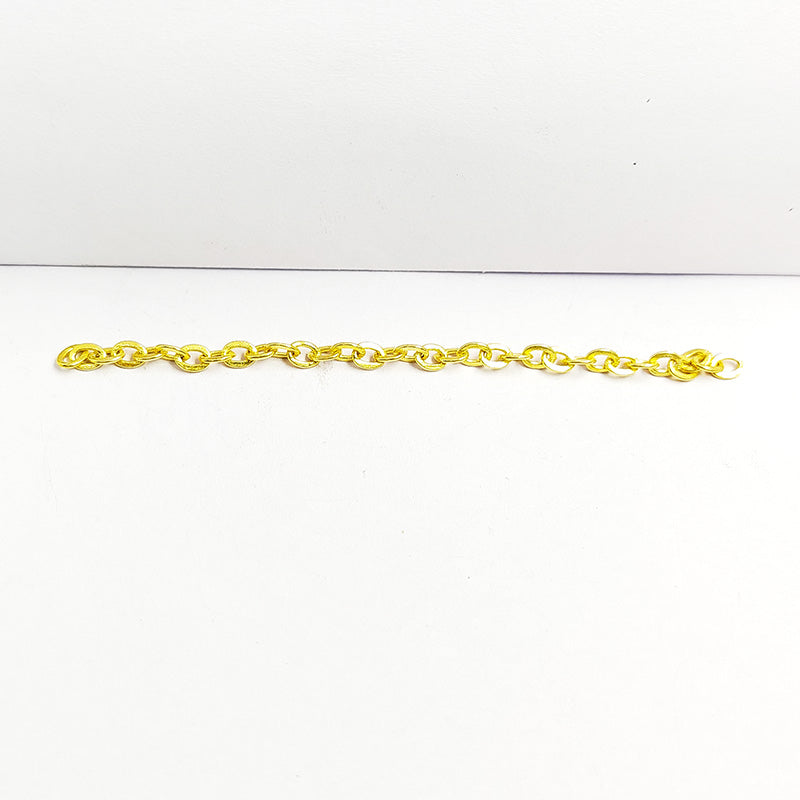 Elegant beading and extender cable chain made with 18K Gold Overlay Over Copper, featuring polished round links and multiple size options for custom jewelry styling