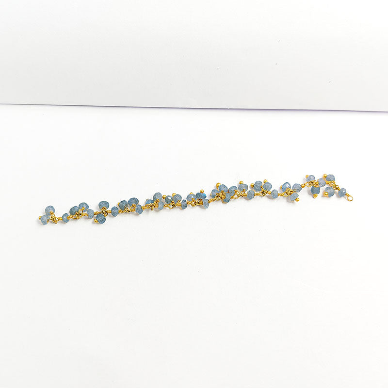 Elegant Labradorite beaded chain crafted with 18K Gold Overlay Over Copper featuring clustered faceted beads for soft shimmer and refined jewelry styling