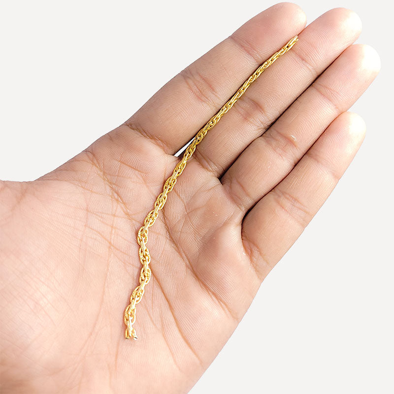Dense interlinked chain crafted with 18K Gold Overlay Over Copper featuring closely connected links for strong and everyday jewelry styling