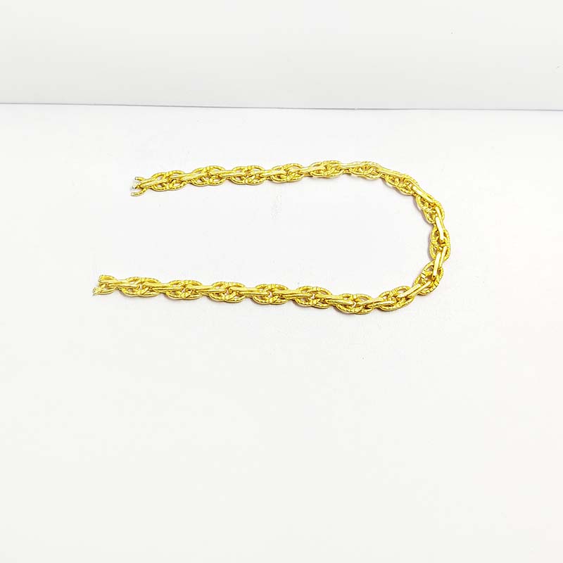 Dense interlinked chain crafted with 18K Gold Overlay Over Copper featuring closely connected links for strong and everyday jewelry styling