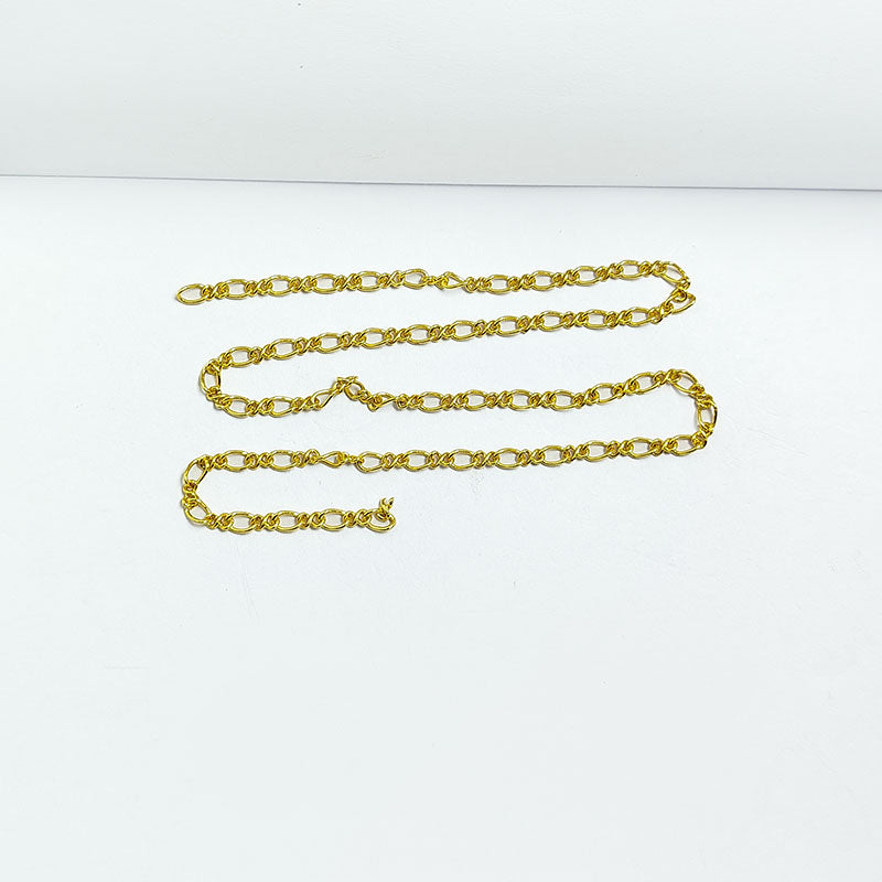 18K Gold Overlay Over Copper oval link chain suitable for bracelet necklace extensions and custom jewelry creation