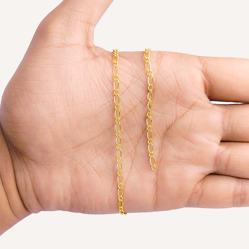 18K Gold Overlay Over Copper micro oval link chain ideal for delicate necklaces bracelets and minimalist jewelry designs