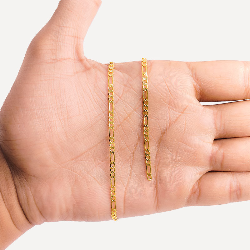 18K Gold Overlay Over Copper alternating link chain ideal for necklaces bracelets and modern custom jewelry designs