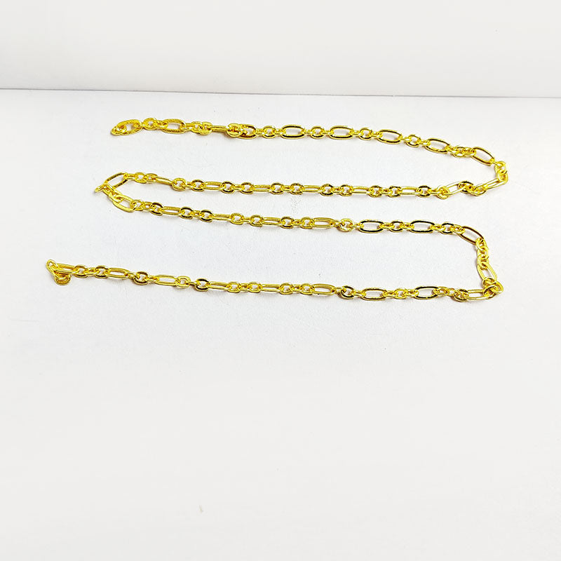 Elongated oval link 18K Gold Overlay Over Copper jewelry chain with polished finish, ideal for creating necklaces, bracelets, and custom jewelry making projects