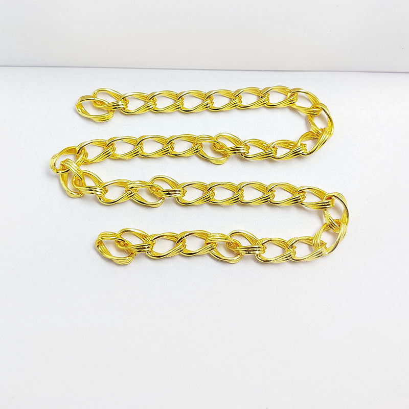 Wide oval link 18K Gold Overlay Over Copper jewelry chain with polished finish, ideal for statement necklaces, bracelets, and custom jewelry making projects