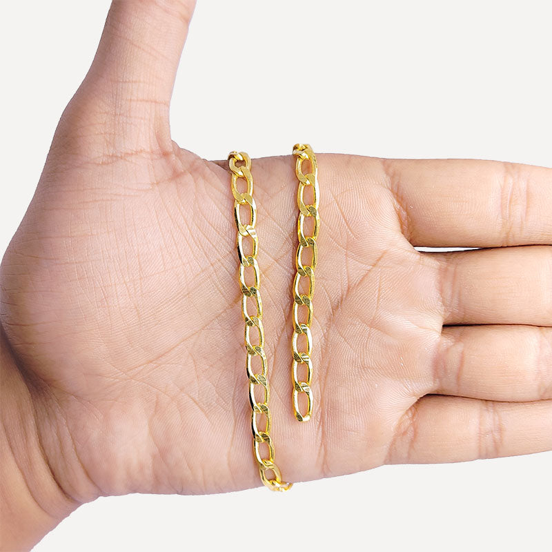 Elongated oval link 18K Gold Overlay Over Copper jewelry chain with polished finish, ideal for necklaces, bracelets, and custom jewelry making projects