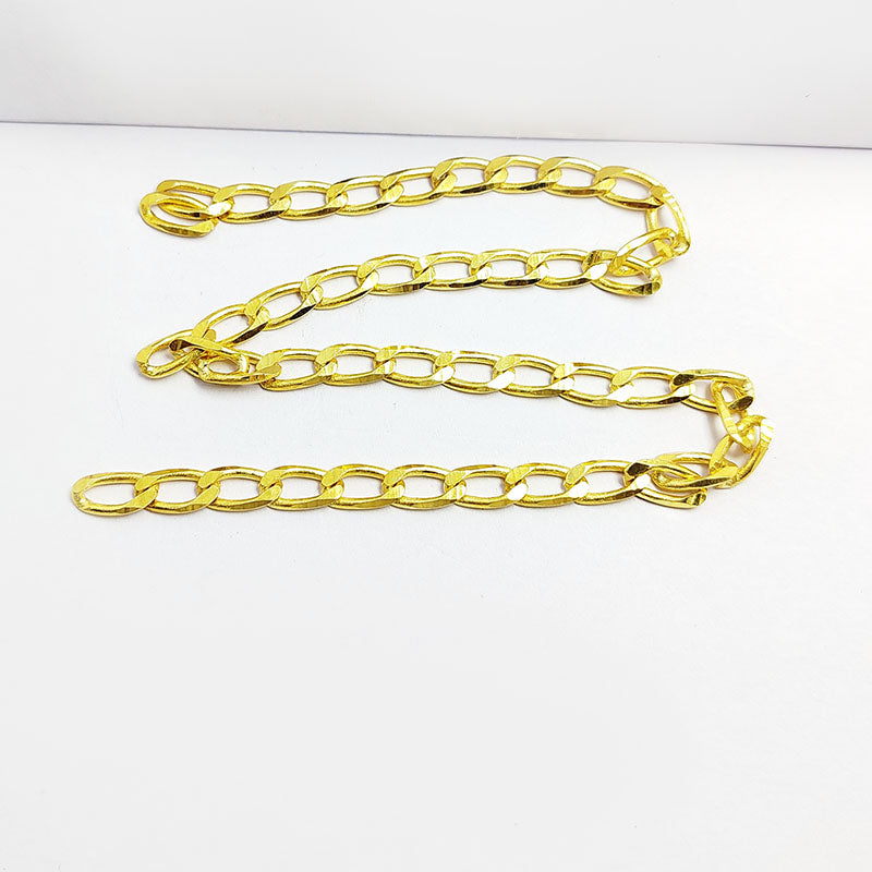Elongated oval link 18K Gold Overlay Over Copper jewelry chain with polished finish, ideal for necklaces, bracelets, and custom jewelry making projects