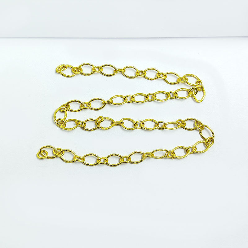 Alternating large and small oval link 18K Gold Overlay Over Copper jewelry chain with polished finish for necklaces bracelets and custom jewelry projects