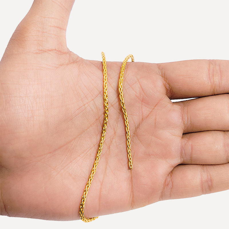 Elegant 18K Gold Overlay Over Copper rope chain with smooth polished finish sold per foot for DIY and handmade jewelry projects