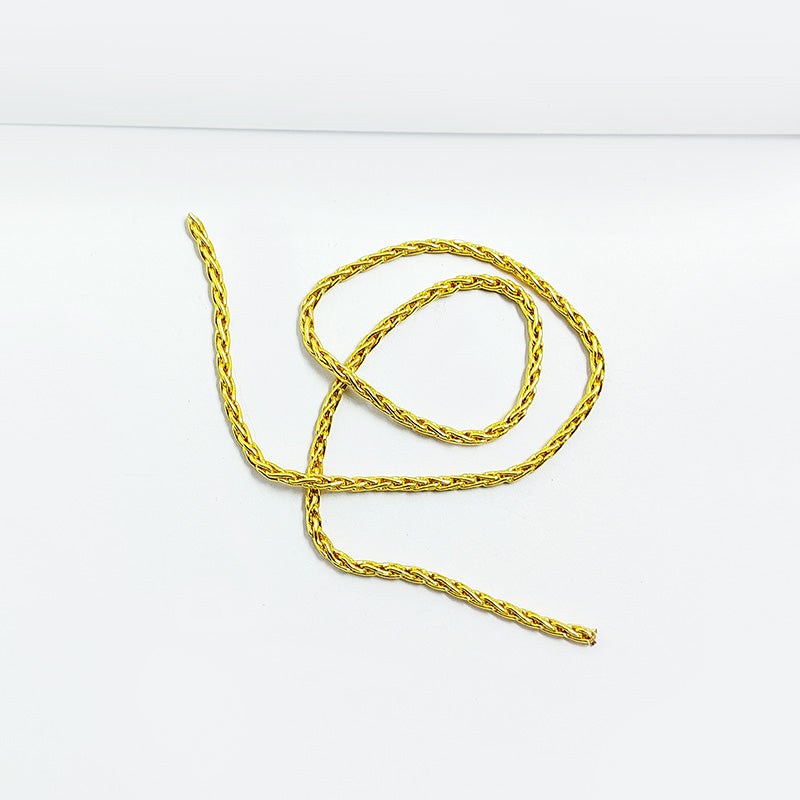 Elegant 18K Gold Overlay Over Copper rope chain with smooth polished finish sold per foot for DIY and handmade jewelry projects