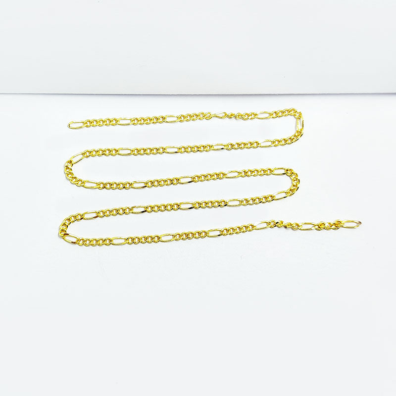 Slim oval link jewelry chain crafted with 18K Gold Overlay Over Copper featuring polished finish sold per foot for DIY creations