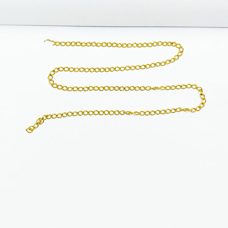 Fine oval link chain made with 18K Gold Overlay Over Copper featuring smooth polished 3MM X 2MM links and flexible length sold per foot for minimal custom jewelry projects