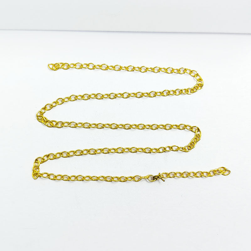 Fine oval link chain made with 18K Gold Overlay Over Copper featuring smooth polished oval links and flexible length sold per foot for minimal custom jewelry projects