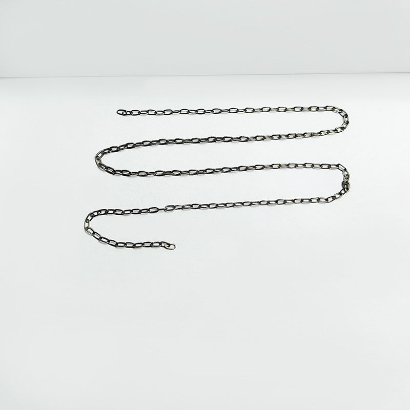 Medium oval link chain crafted with Black Rhodium Overlay Over Copper, designed for custom jewelry projects, everyday styling, and balanced layered accessory designs