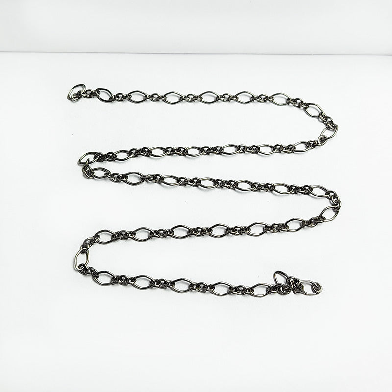 Mixed oval link chain made with Black Rhodium Overlay Over Copper, featuring alternating large and small links for custom jewelry styling and everyday design use